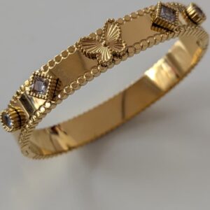 18K Gold Plated Butterfly White Crystal Hand Cuff