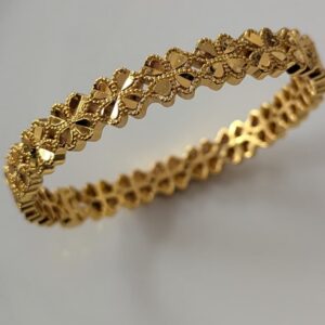 18K Gold Plated Floral Design Hand Cuff