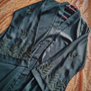 Embroidered Deep Blue Green Abaya