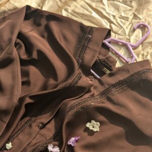 Brown Abaya With Lovely Lace Work