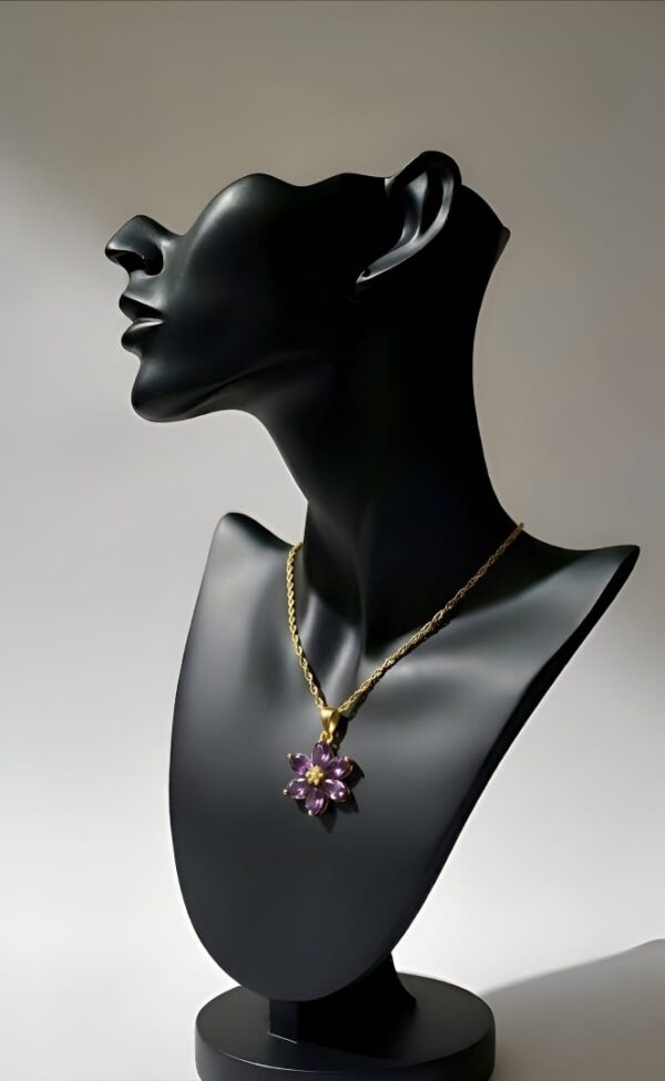 Purple Crystal Gold Pendant