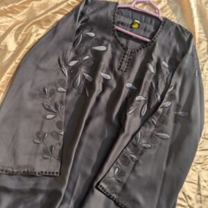 Grey Embroidered Abaya